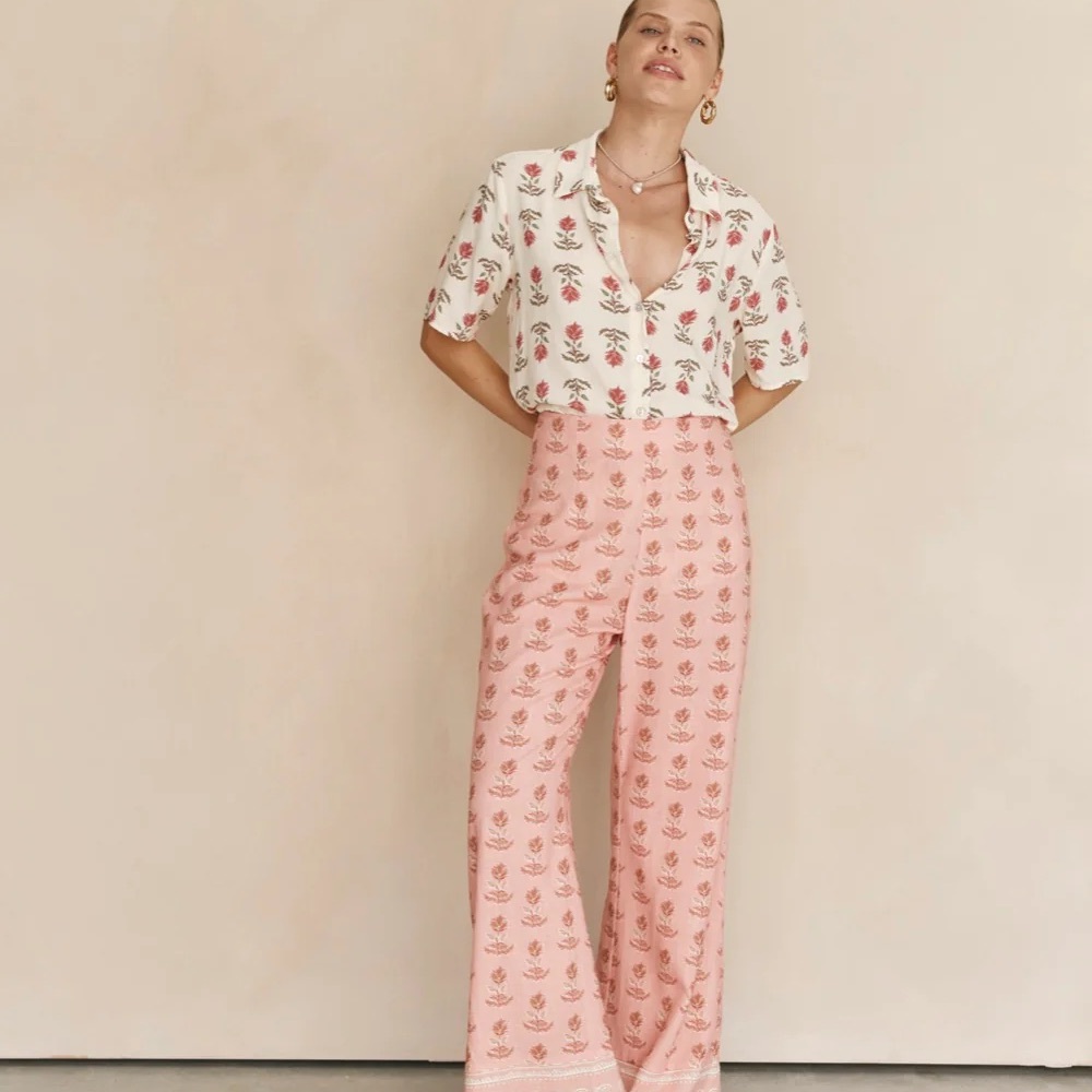 Vrg Grl Romanza Wide-Leg Pants Boheme Sz 6 / US 2